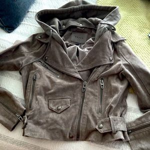 NWOT Suede Hooded Blank NYC Moto - XS; purchased @Free People Annapolis Mall